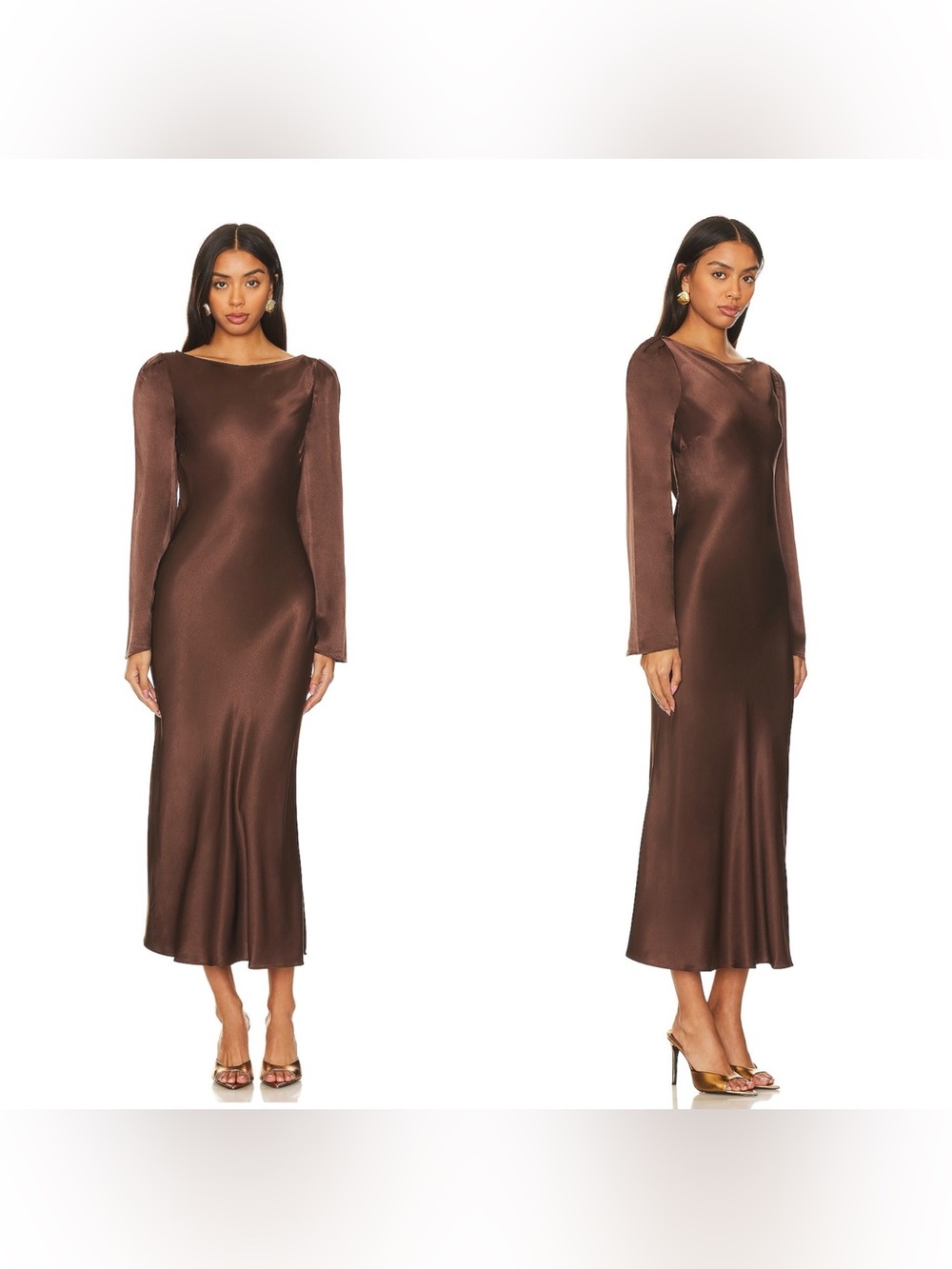 NWT Stone Cold Fox × REVOLVE Frankie Midi Dress in Coffee Brown